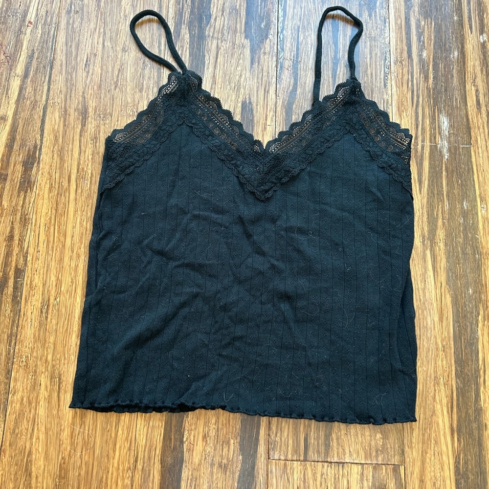 American Eagle Black Crop Top Size: M